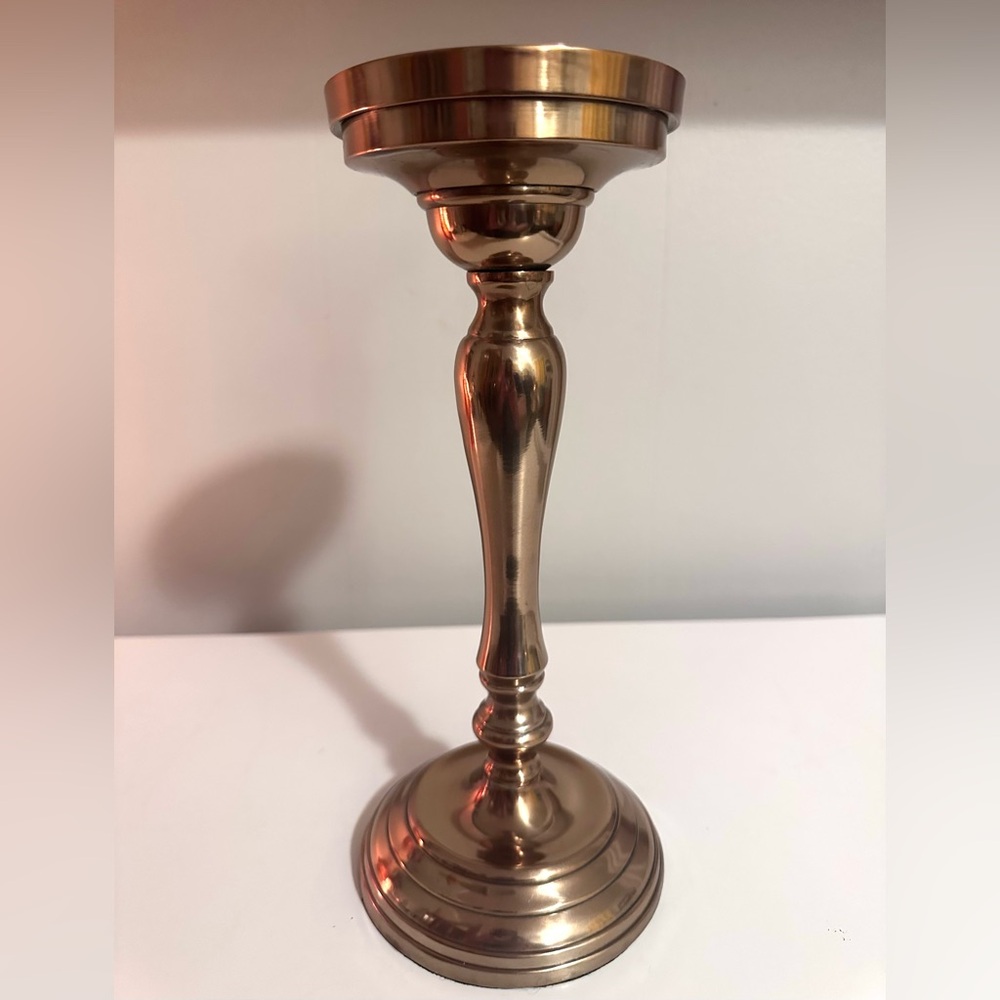 Modern Style Gold Toned Decorative Taper Candle Holder